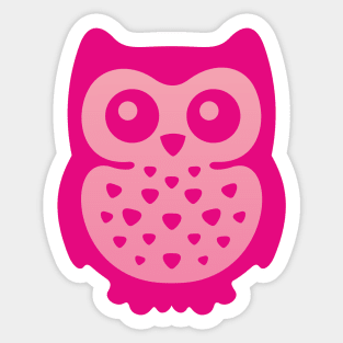 Cute Pink Baby Owl Sticker